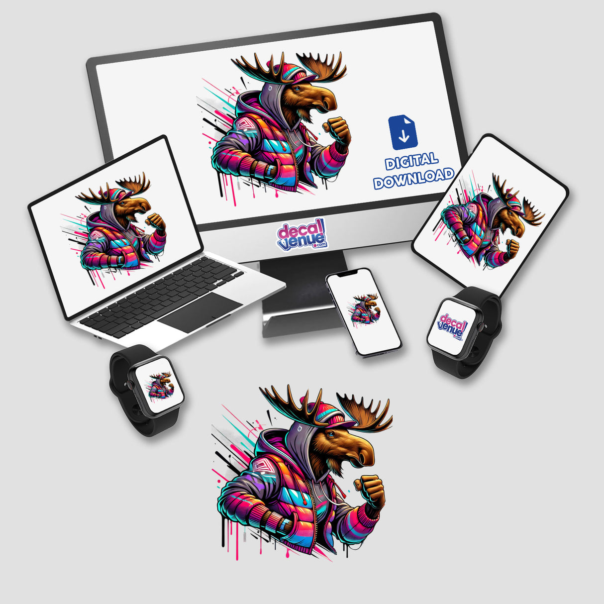 Moose Hoodie Urban Vibes