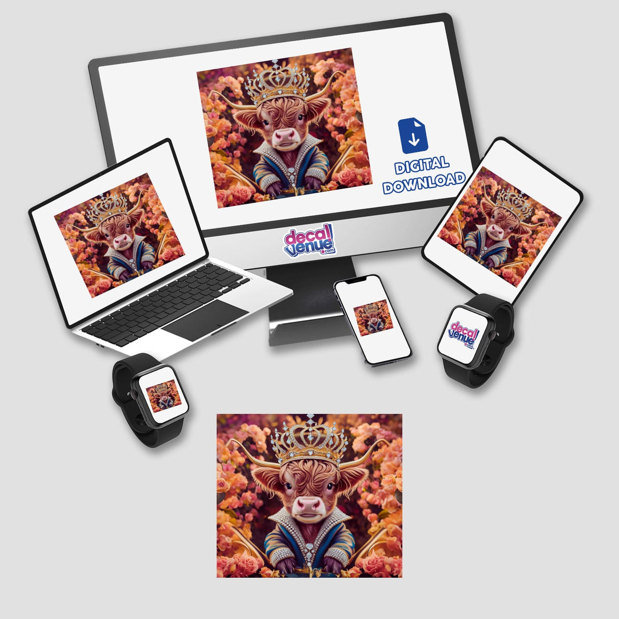 Baby Highland Cow Crown Roses