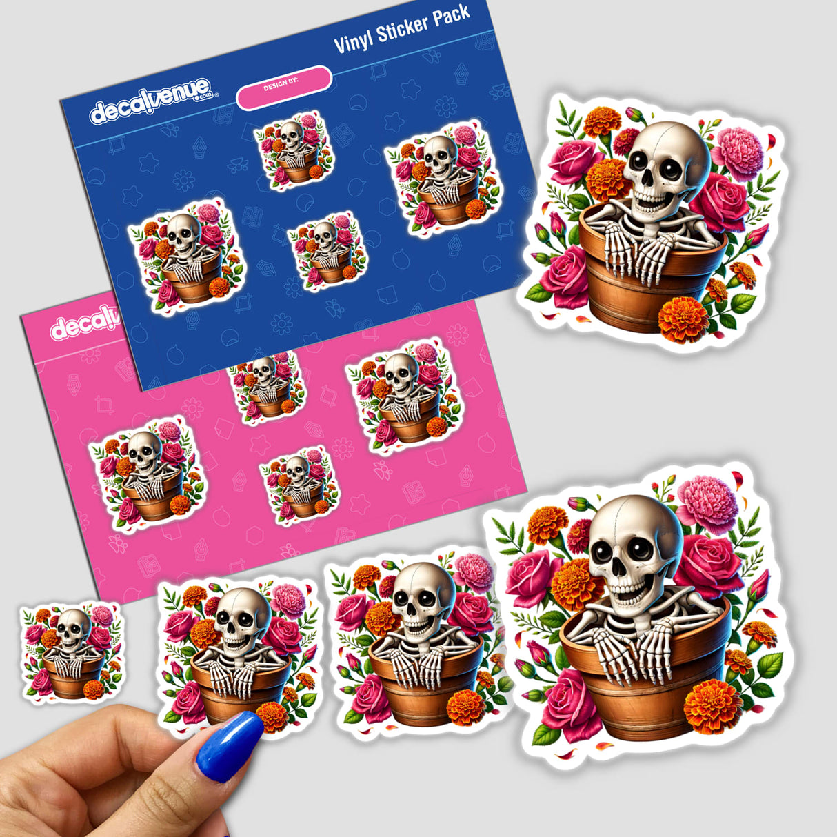 Skeleton Peeking Out of Flower Pot