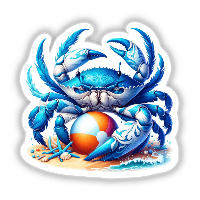 Blue Sand Crab with Beach Ball