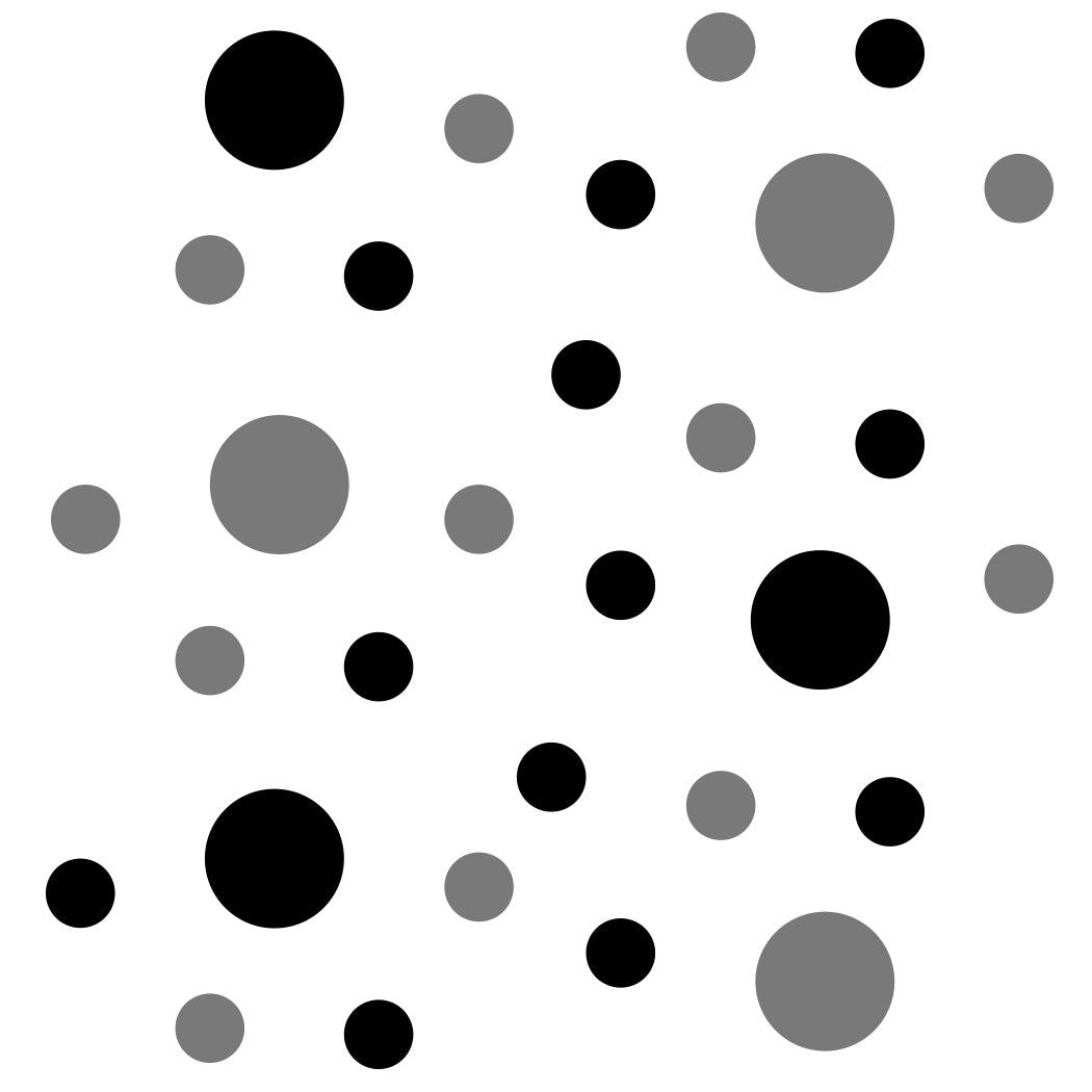a black and white polka dot pattern on a white background