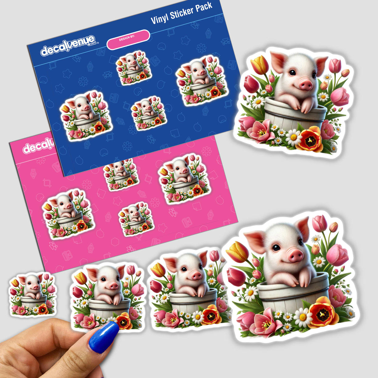 Pig Peeking Out of Flower Pot