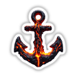 Molten Lava Anchor: An artistic design featuring a black anchor with flowing lava details, available as stickers or digital artwork, embodying Decal Venue's unique style in graphic symbolism.