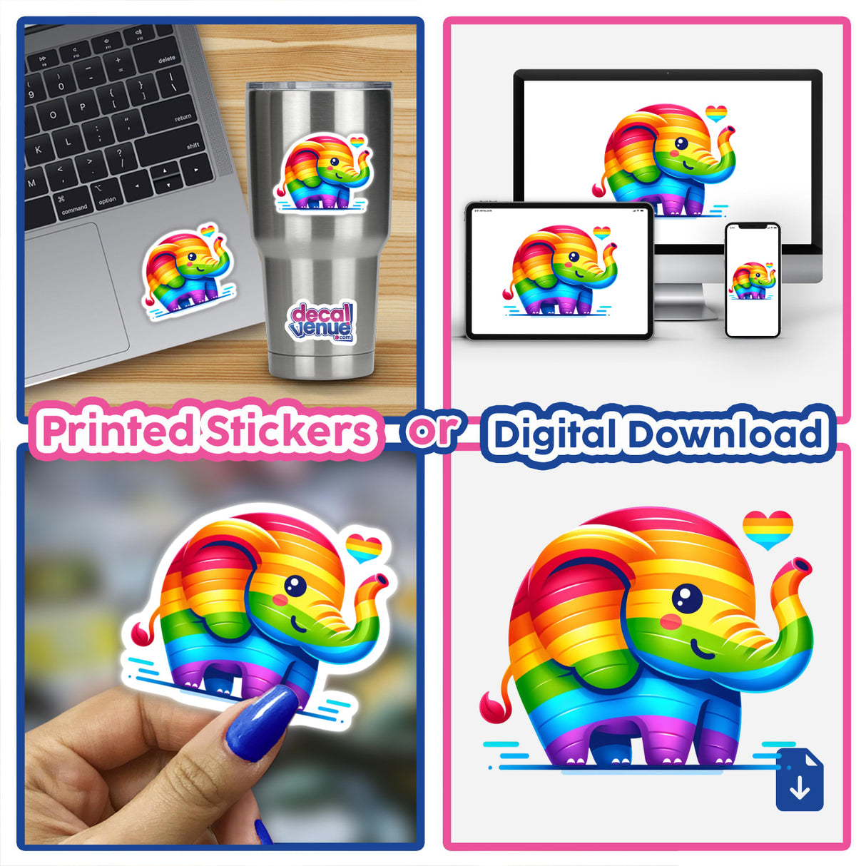 Elephant Colorful Rainbow Pride