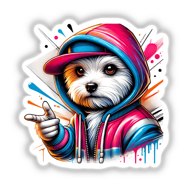 Maltese Wearing Hoodie Urban Vibes