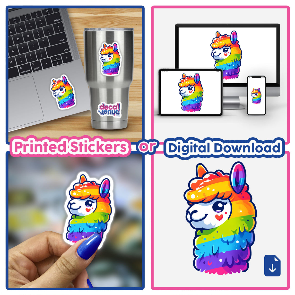 Alpaca Colorful Rainbow Pride