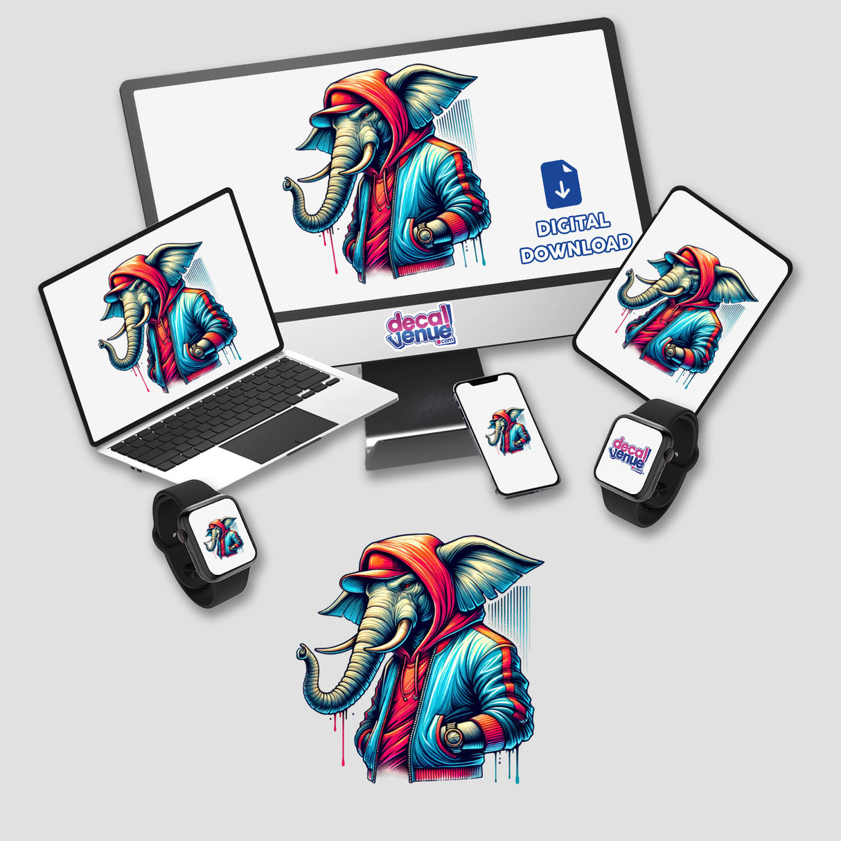 Elephant Hoodie Urban Vibes