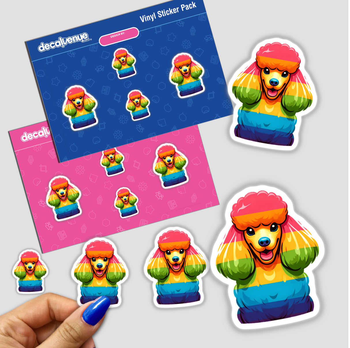 Poodle Dog Colorful Rainbow Pride