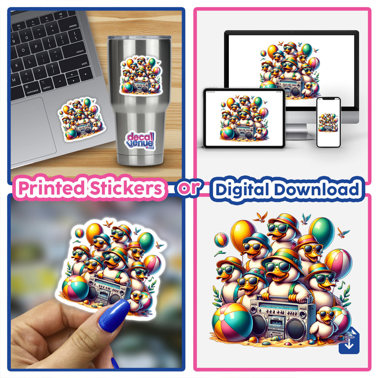 Duck Beach Party Sunglasses Boombox