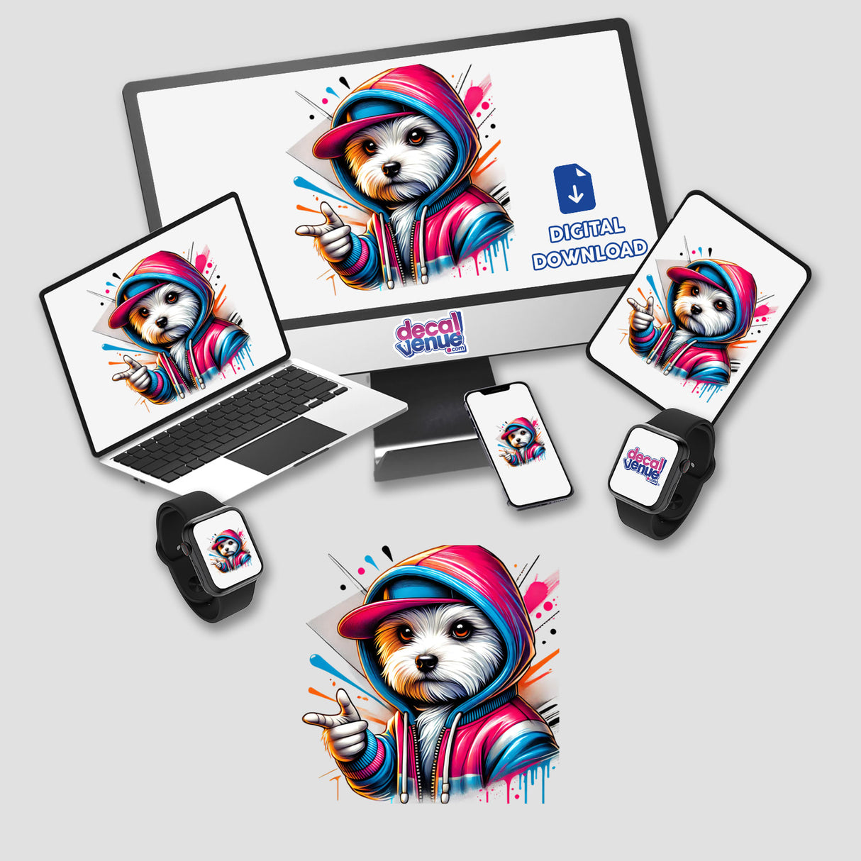 Maltese Wearing Hoodie Urban Vibes