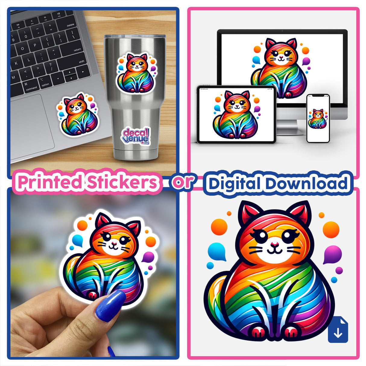 Cat Colorful Rainbow Pride