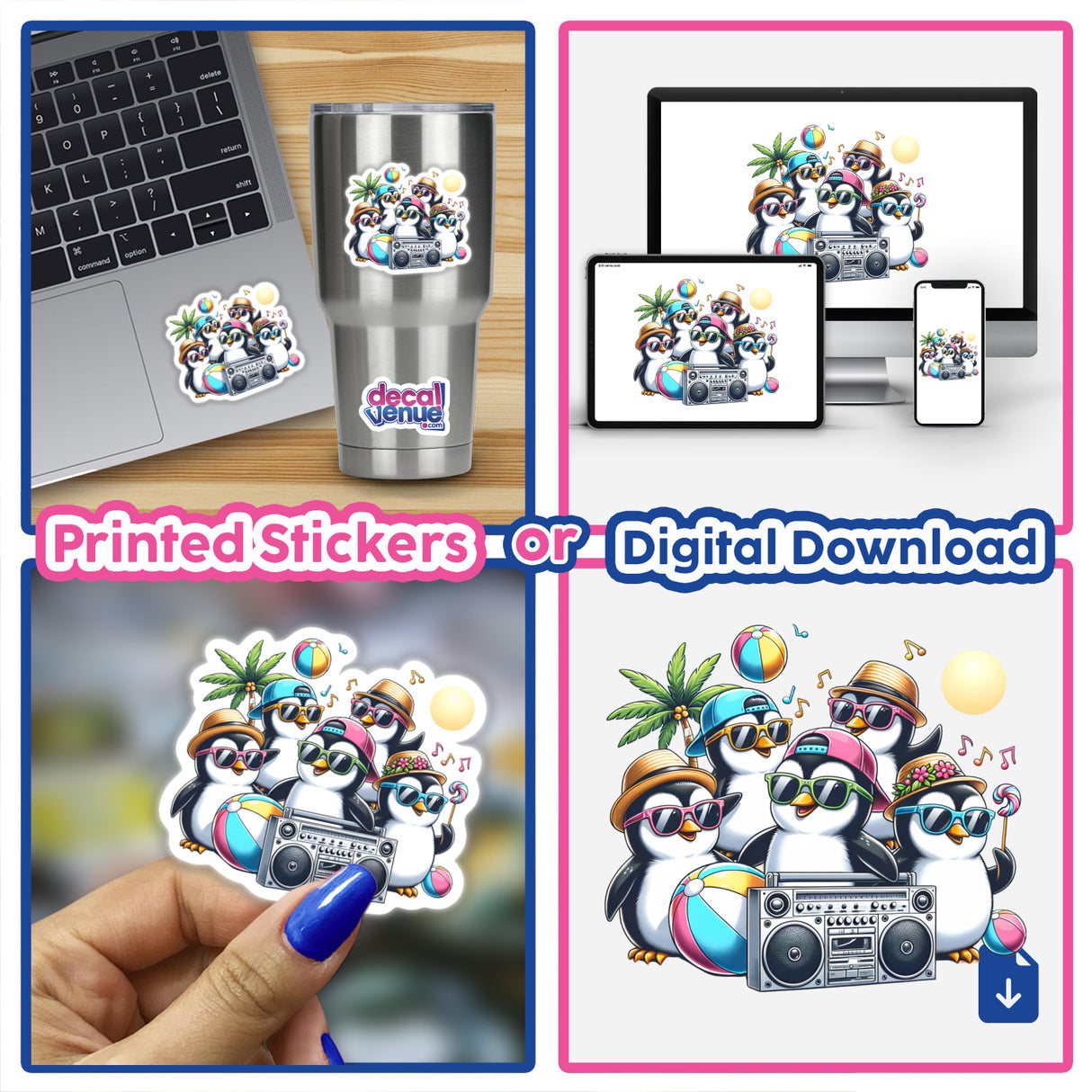 Penguin Beach Party Sunglasses Boombox