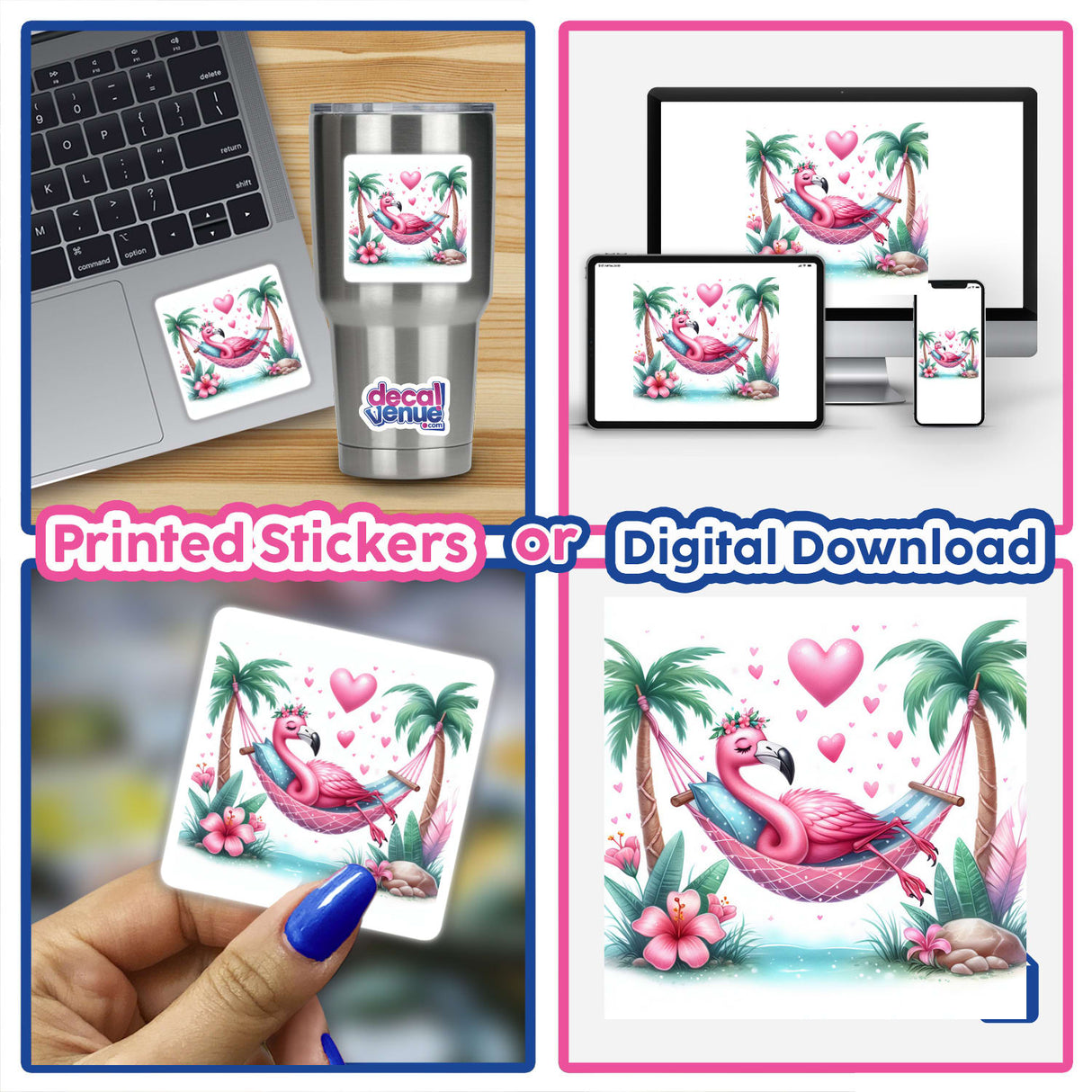 Beach Flamingo Bird in Hammock