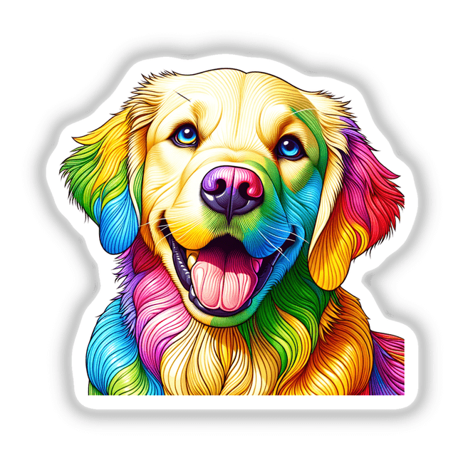 Rainbow Golden Retriever Dog Pride