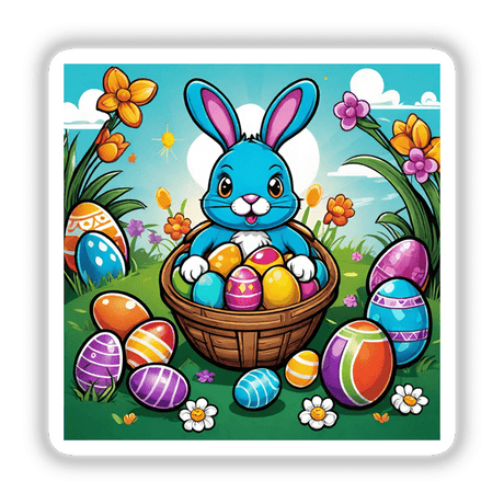 Easter bunny in egg basket