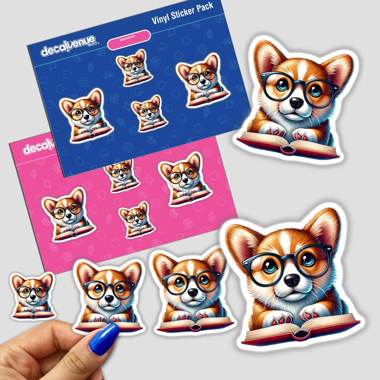 Corgi Dog With Reading Glasses Open Book