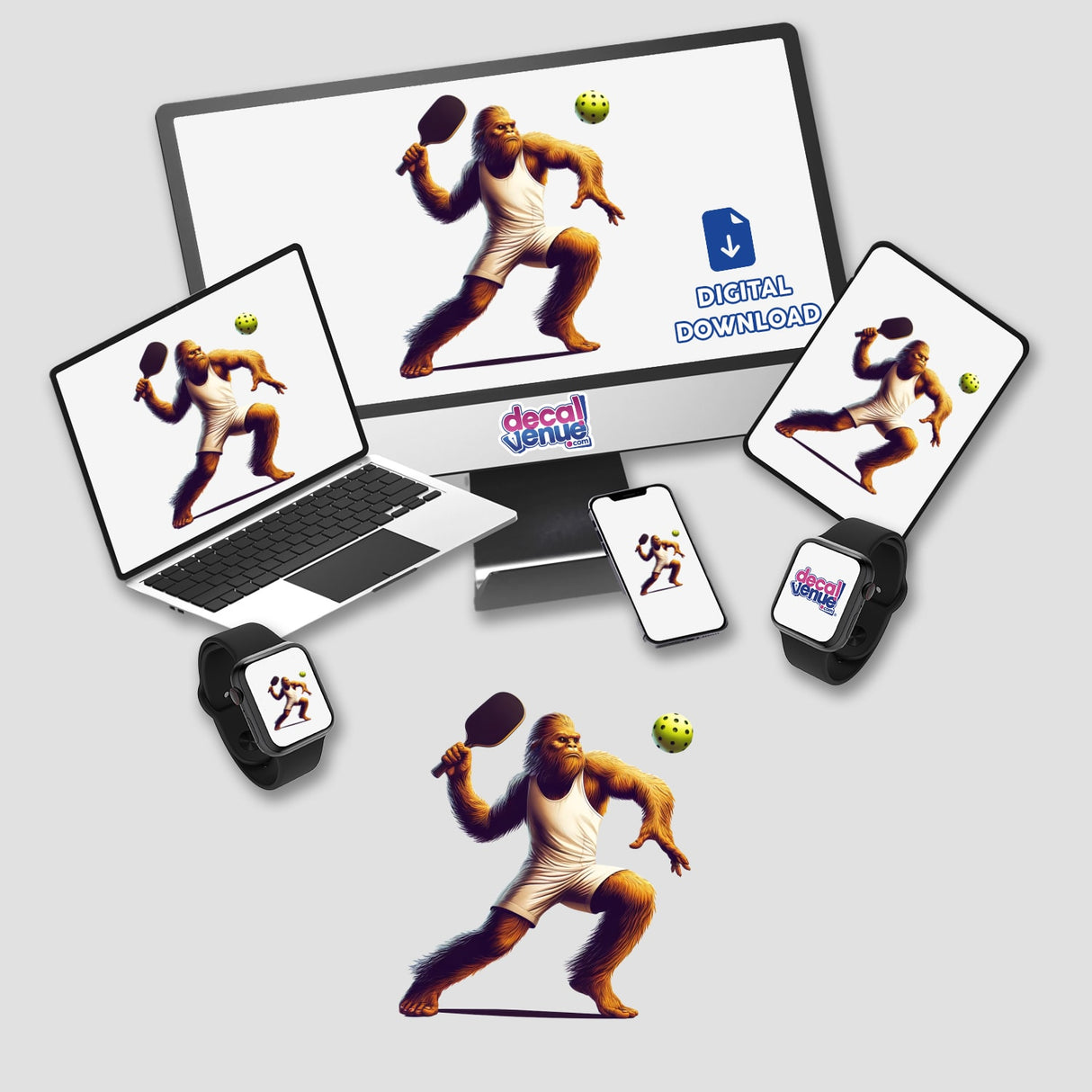 Sasquatch Playing Pickleball