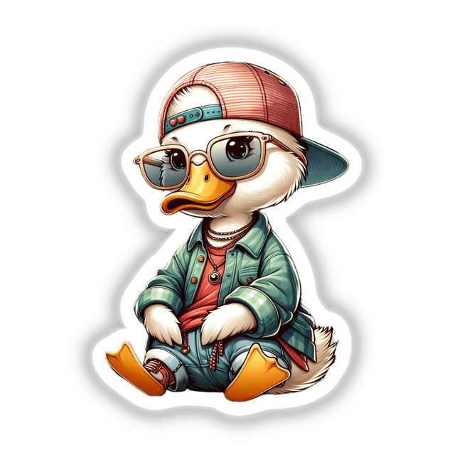 Cute Hipster Duck