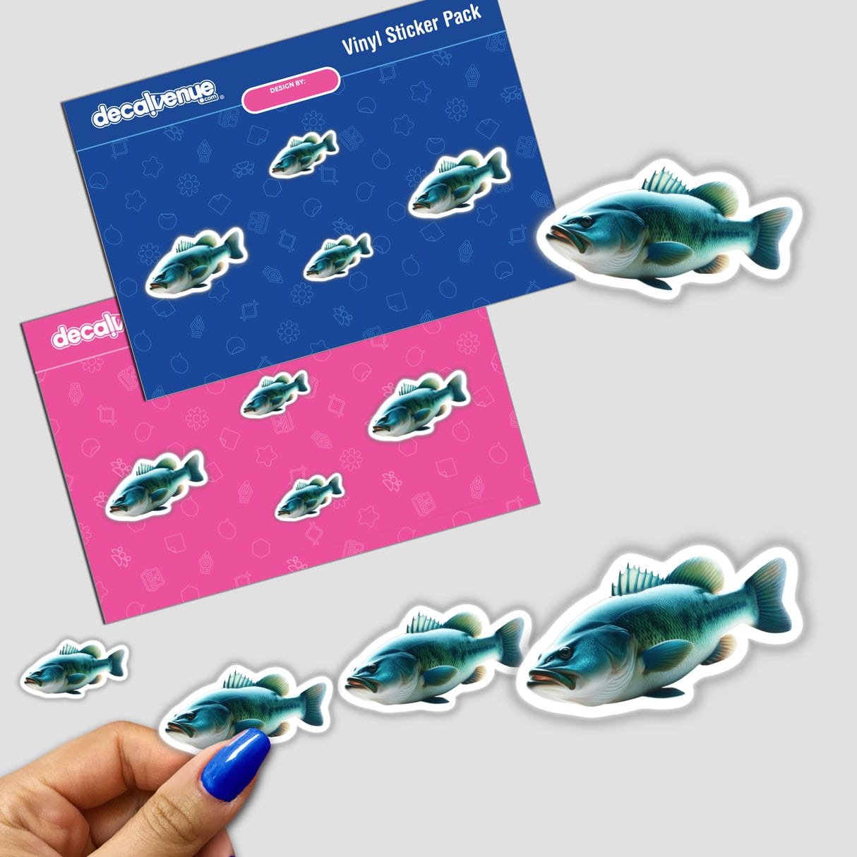 Photographic Bass Fish with Blue-Green Scales