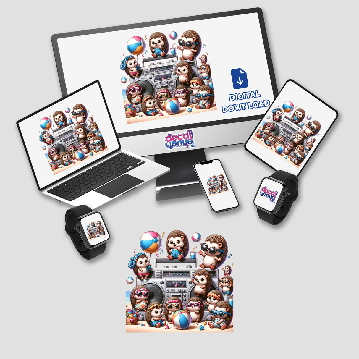 Hedgehog Beach Party Sunglasses Boombox