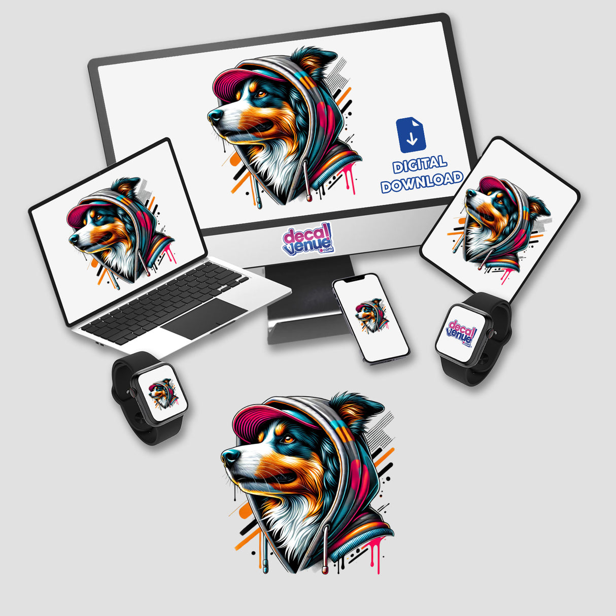 Australian Shepherd Dog Hoodie Urban Vibes