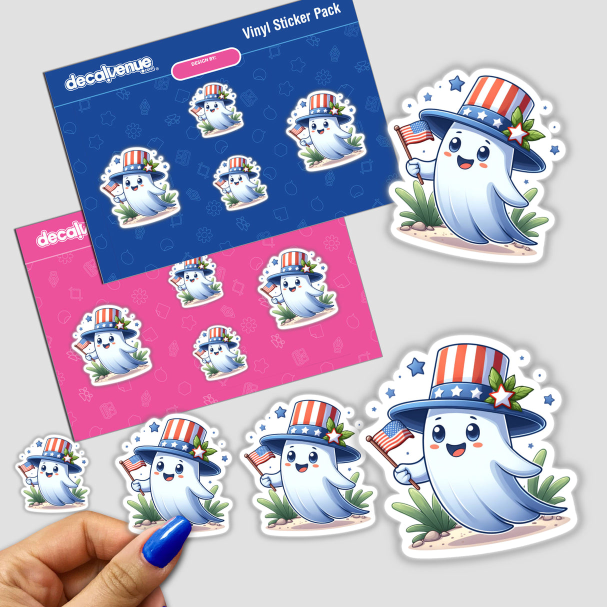 Patriotic Ghost Holding American Flag