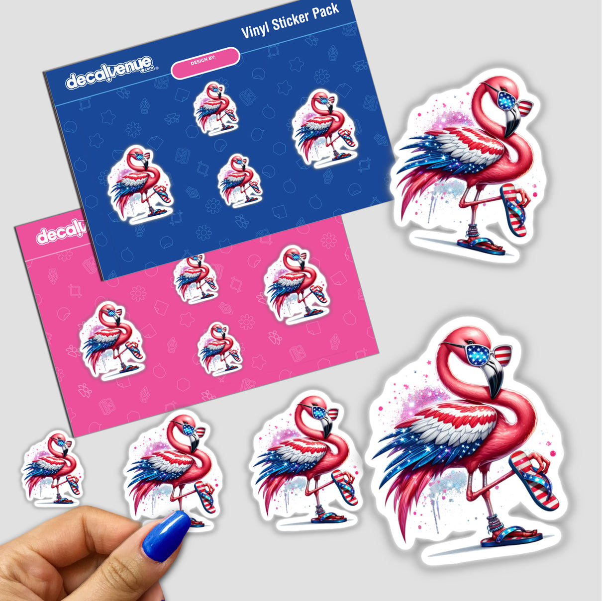 Sassy American Flag Sparkle Flamingo Bird, available as stickers or digital artwork, features a playful flamingo design with a patriotic theme, ideal for adding a unique touch to personal items.