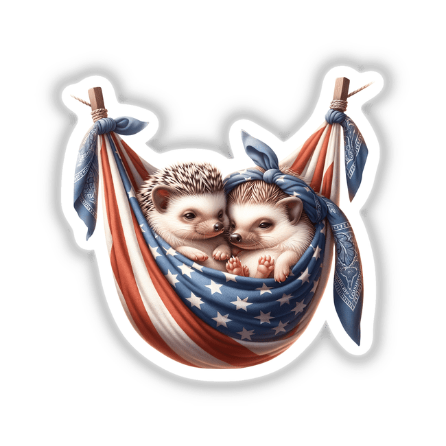 Hedgehogs in American Flag Bandana Hammock