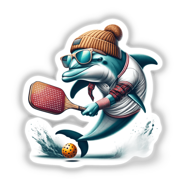 Trendy Dolphin Playing Pickleball