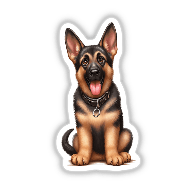 Happy Sitting German Shepherd Dog