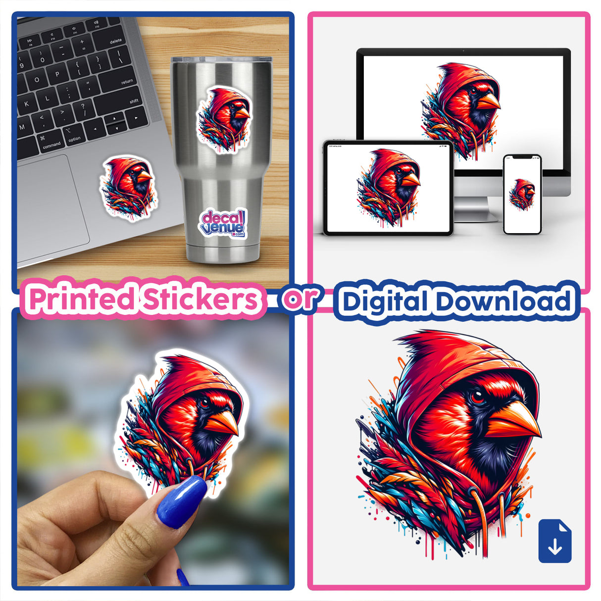 Cardinal Bird in Hoodie Urban Vibes