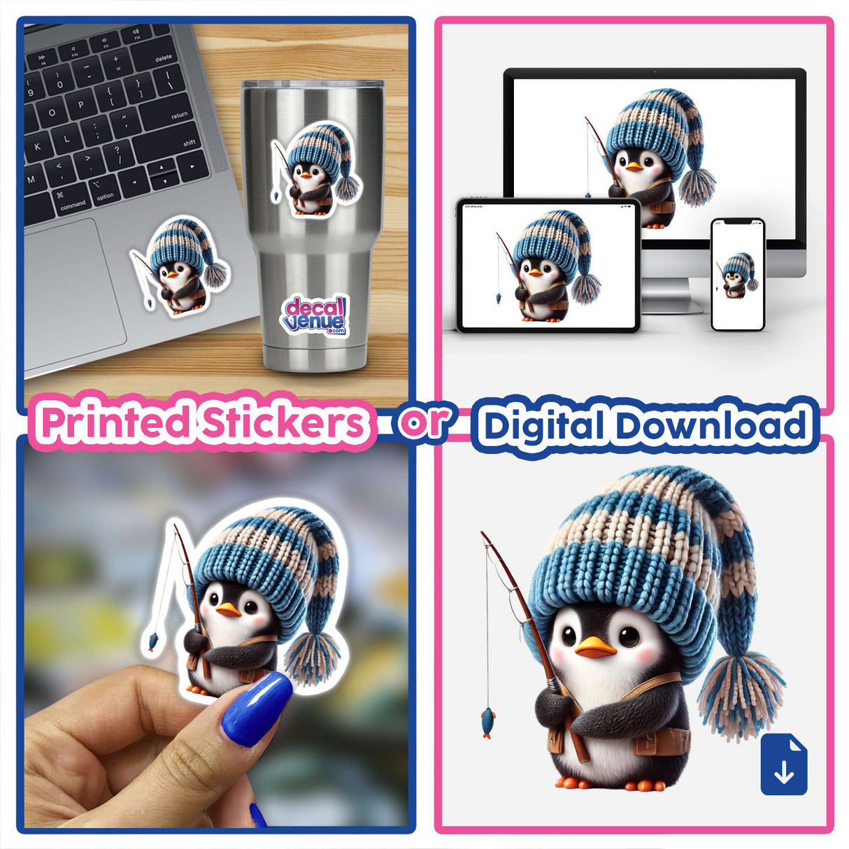 Penguin Gnome with Fishing Pole