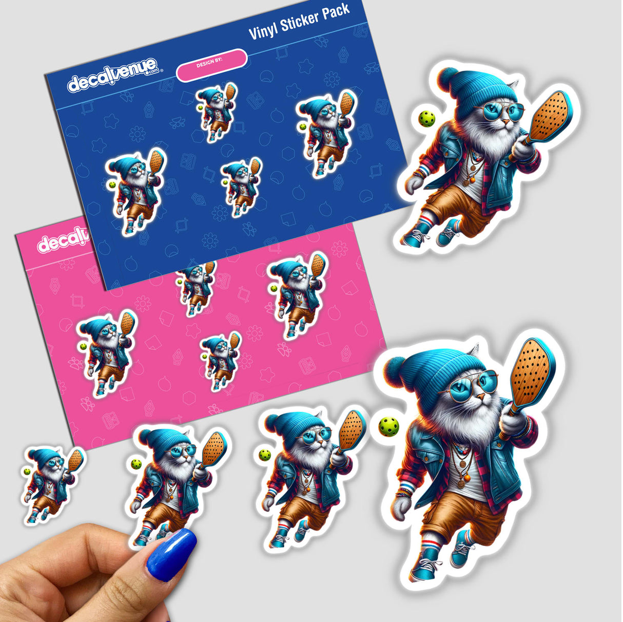 Hipster Cat Playing Pickleball