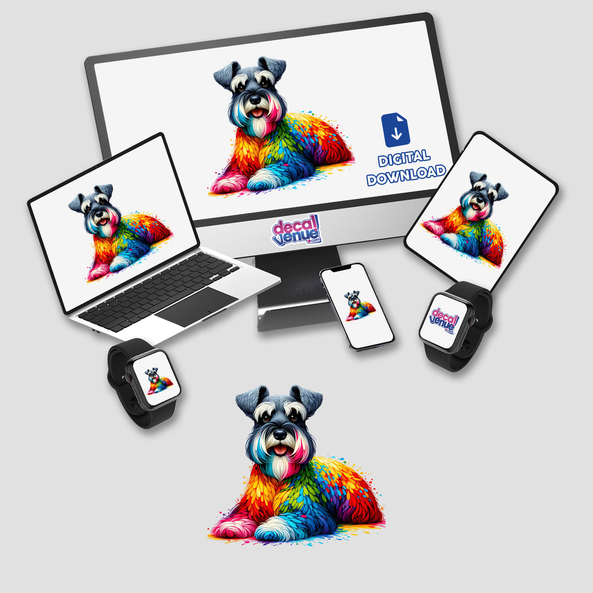 Rainbow Schnauzer Dog