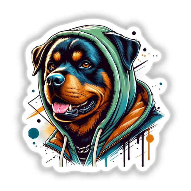 Rottweiler Dog Hoodie Urban Vibes