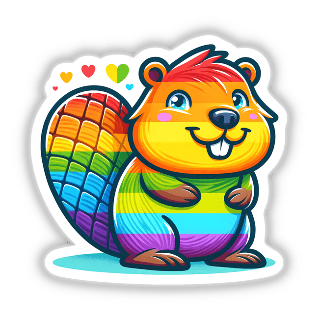 Beaver Colorful Rainbow Pride