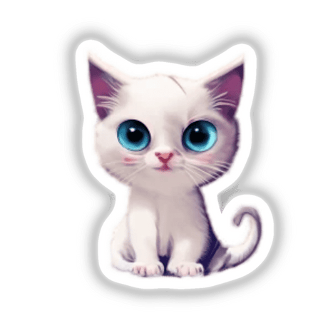 Cute White Blue-Eyed Kitty