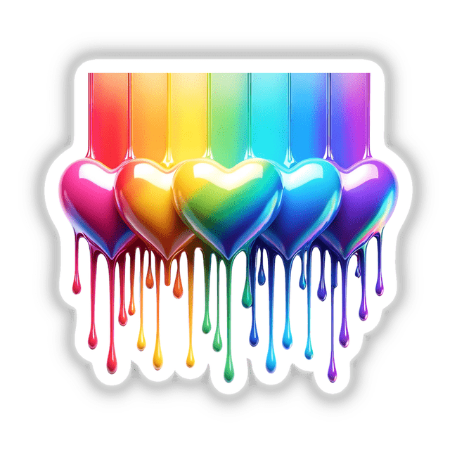 Shiny Rainbow Hearts Dripping Pride