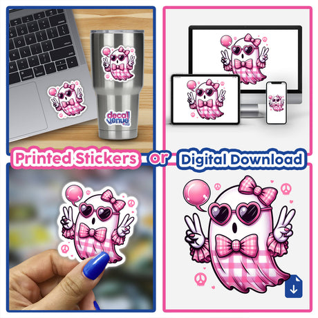 Pink Plaid Peace Bubble Ghost