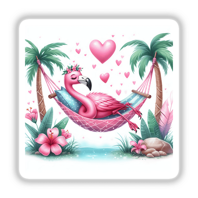 Beach Flamingo Bird in Hammock