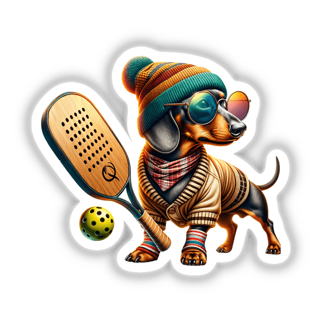 Trendy Pickleball Dachshund Dog