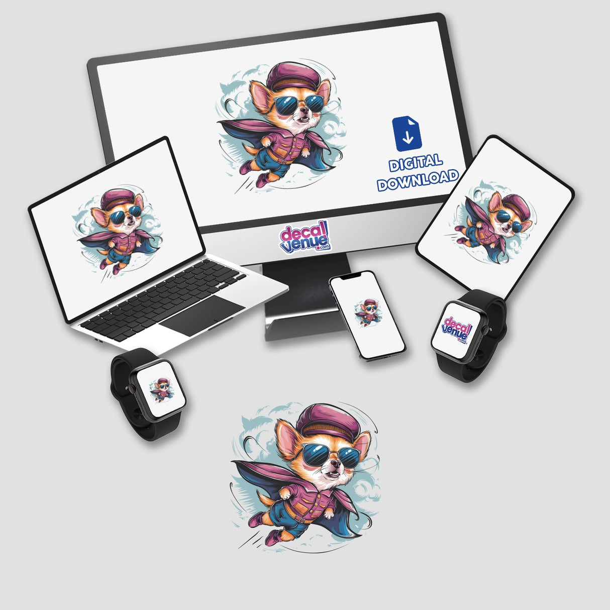 Stylish Chihuahua Dog Superhero