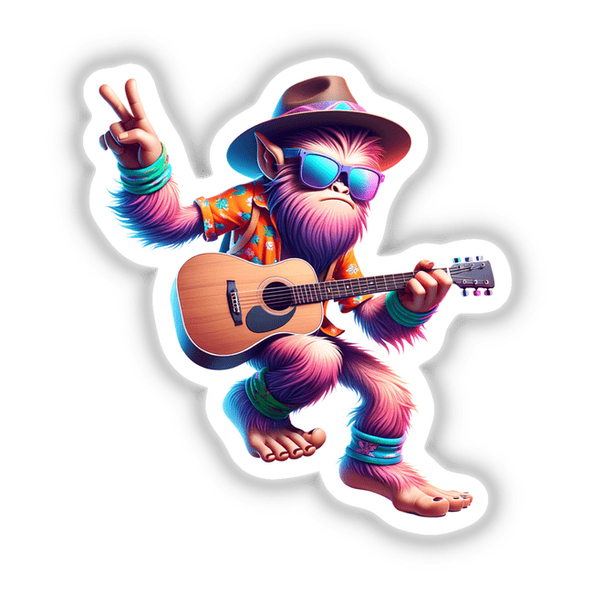 Stylish Sasquatch Playing Guitar