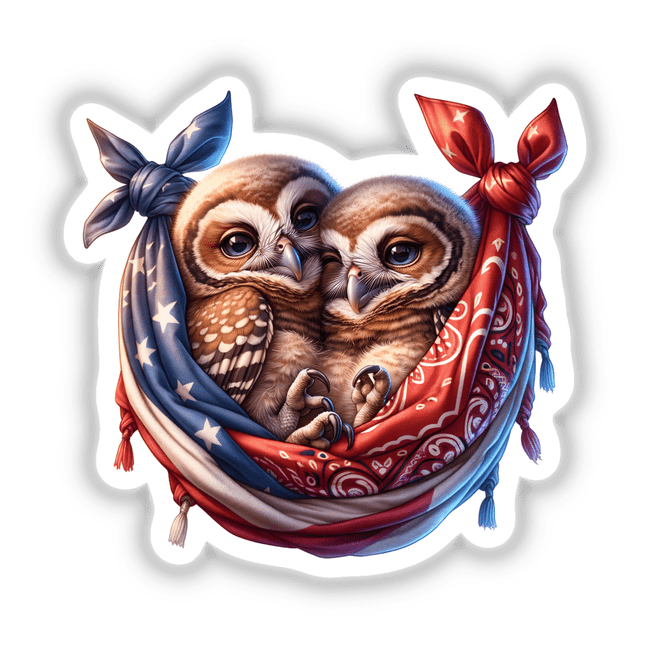 Cute Owls in Bandana Hammock