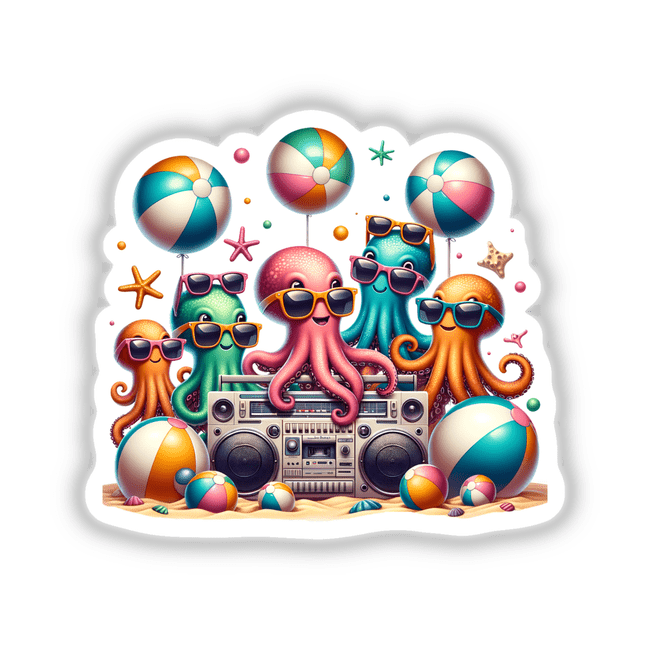 Octopus Beach Party Sunglasses Boombox