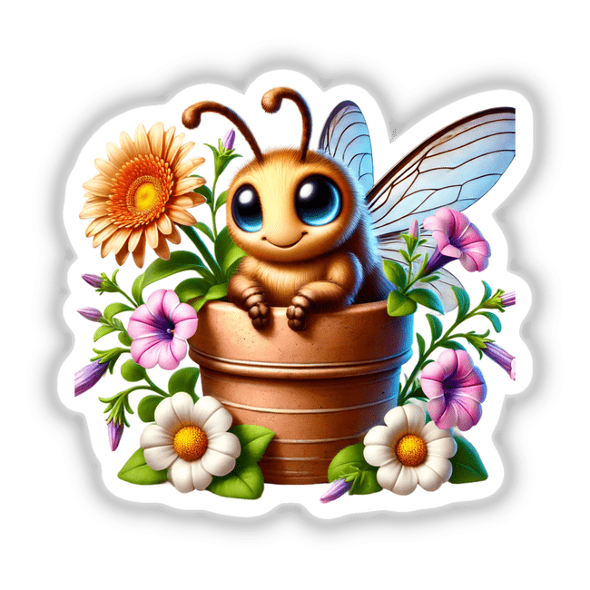 Firefly Peeking Out of Flower Pot