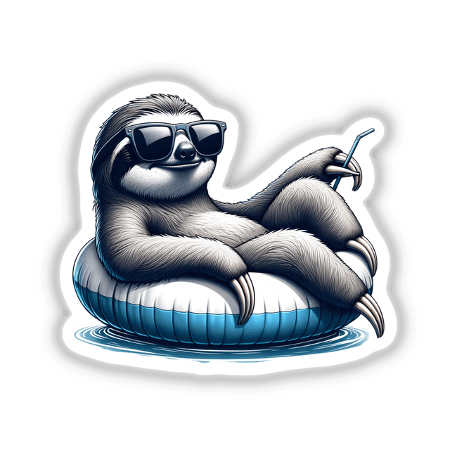Sloth Sunglasses on Pool Float