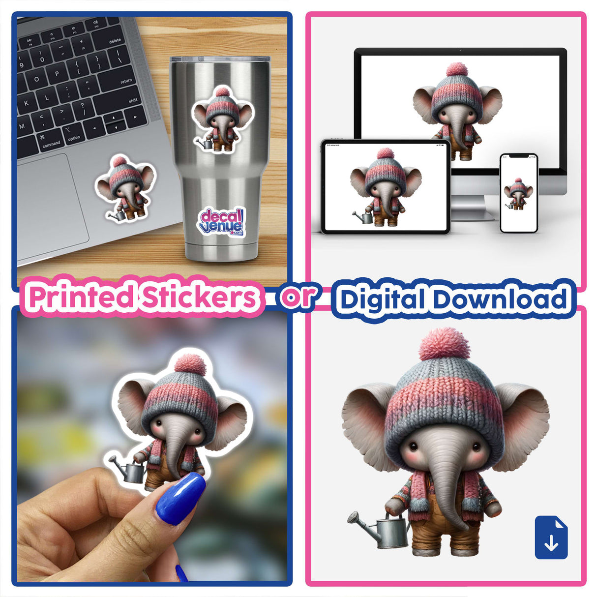 Elephant Gnome with Watering Can