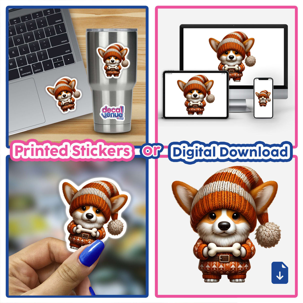 Corgi Gnome with Dog Bone