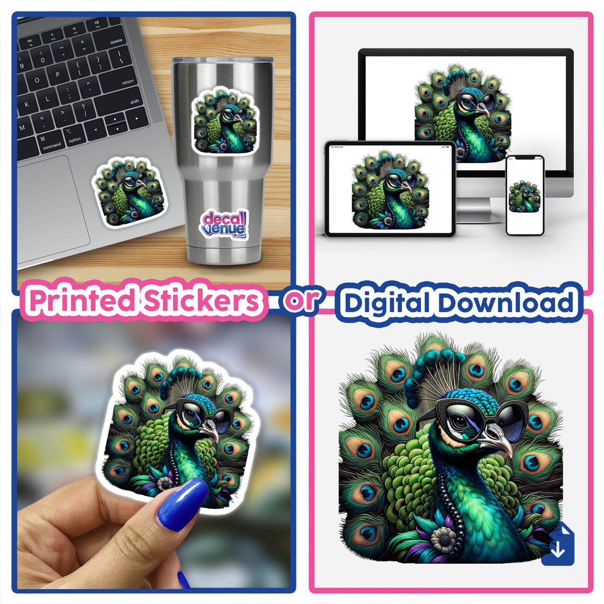 Glamorous Peacock Wearing Glasses